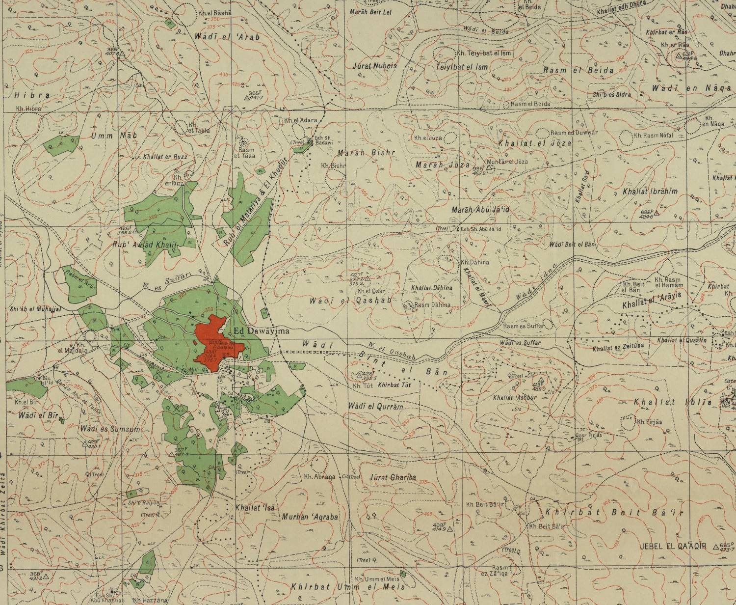 al-Dawayima,1933. Source: Palestine Survey (British Mandate Government)
